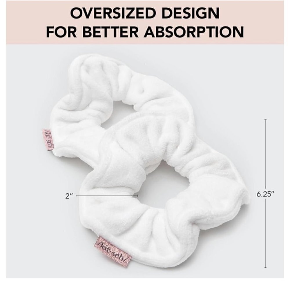 Microfiber Hair Towel Scrunchies White 2 Pack Ultra Soft- Large NWT - Picture 3 of 3